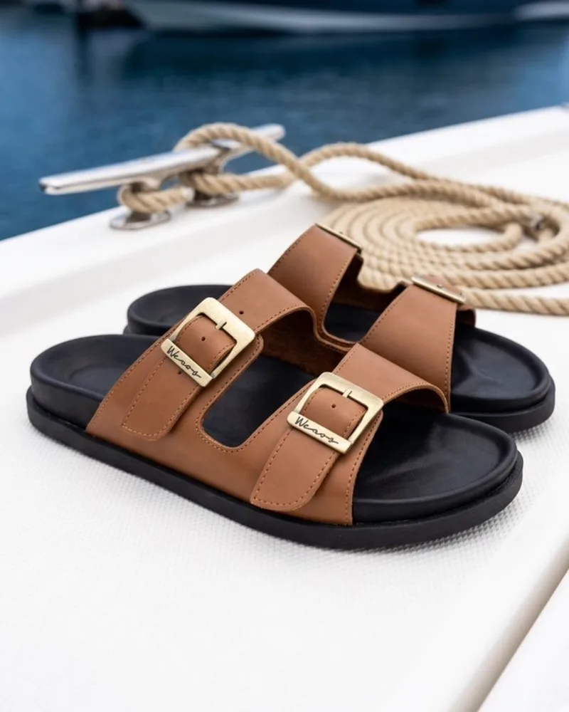 Sandalias Correa Caramelo — Cueros Wears